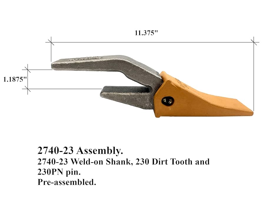 Excavator/Backhoe Bucket Weld-On Shank, Tooth & Pin - 2740
